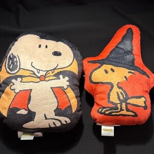 Peanuts Halloween Snoopy and Woodstock Halloween Pillows (NWOT)